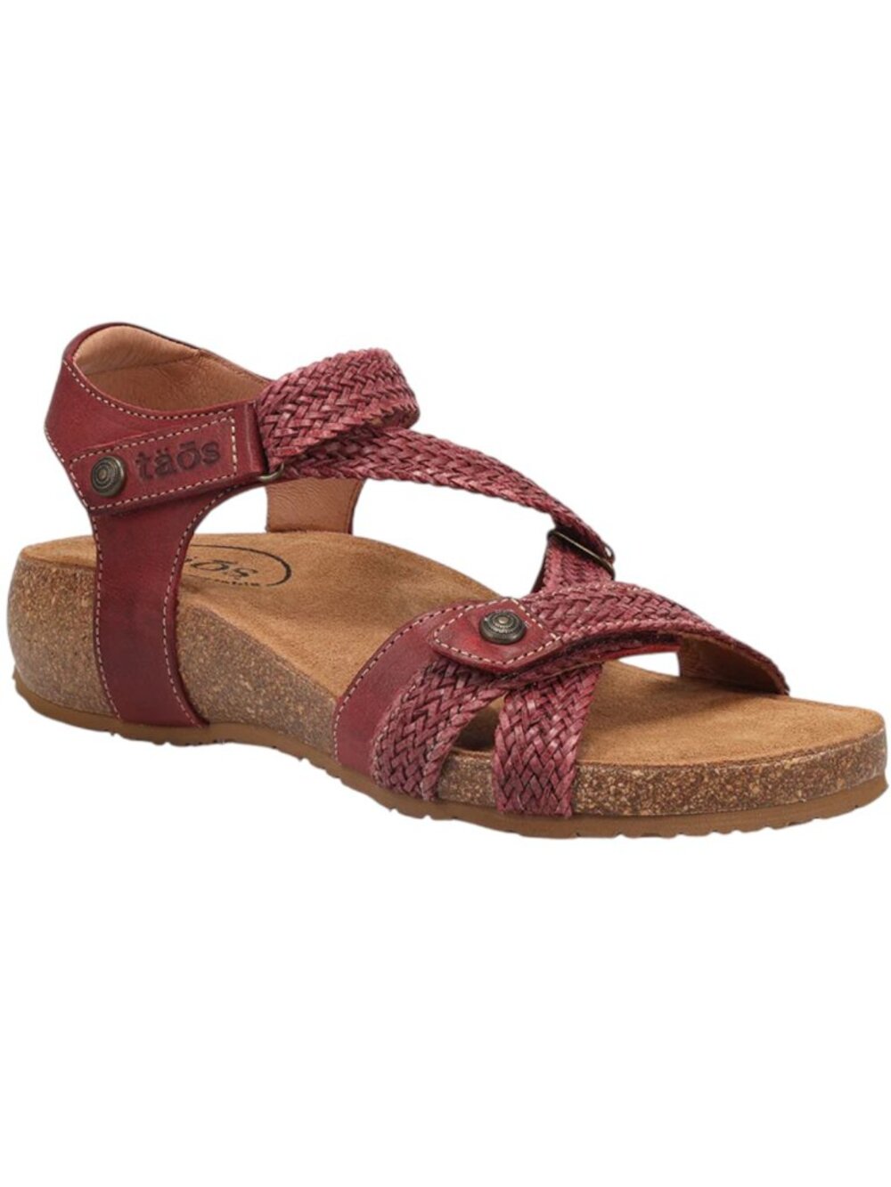 Taos Trulie Leather/Cork Sandals - Cranberry - EU 41/US 10-10.5
